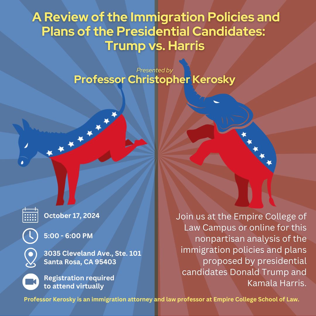 Title of the presentation in yellow text on a blue and red background with donkey and elephant images. Session information is in white text.